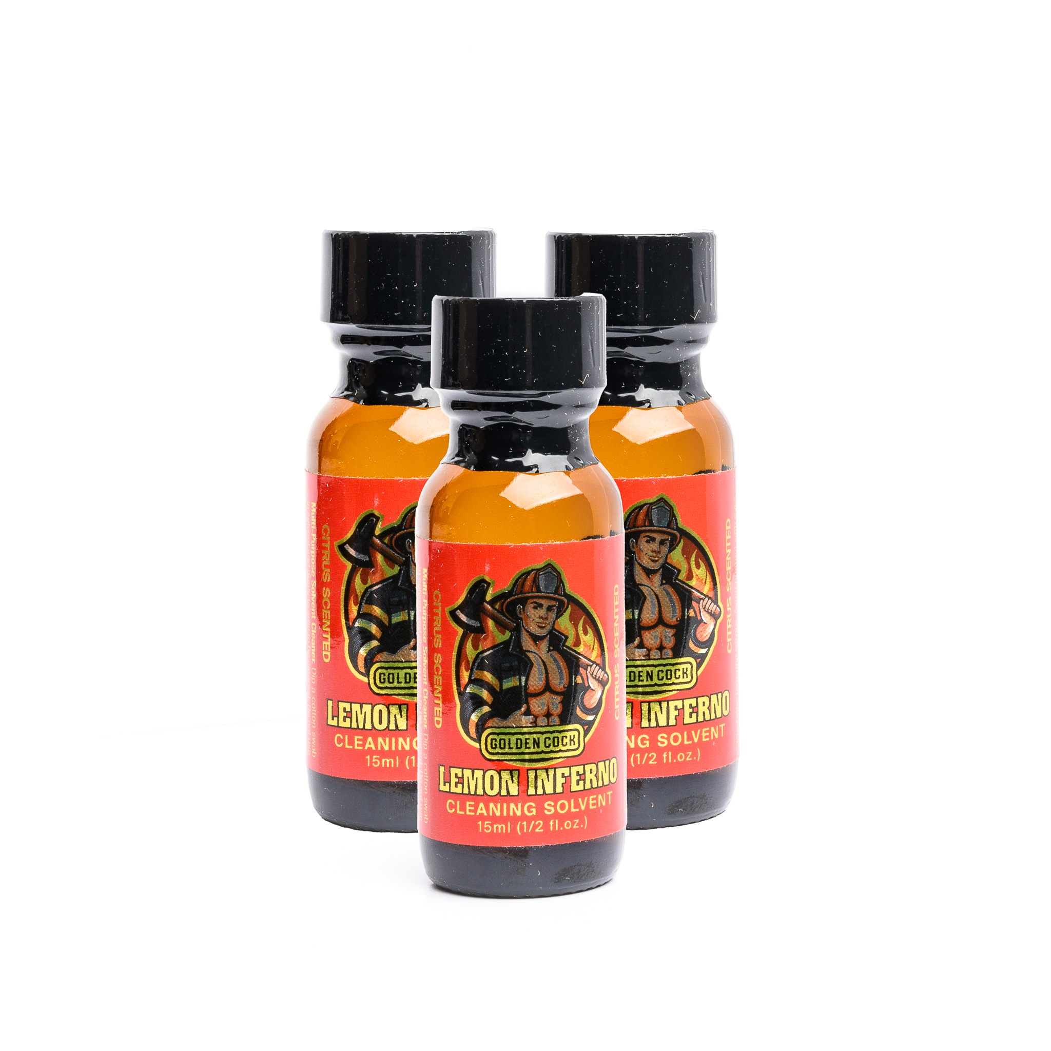 Brown Bottle Superstore: Golden Cock Lemon Inferno 15ml 3-Pack